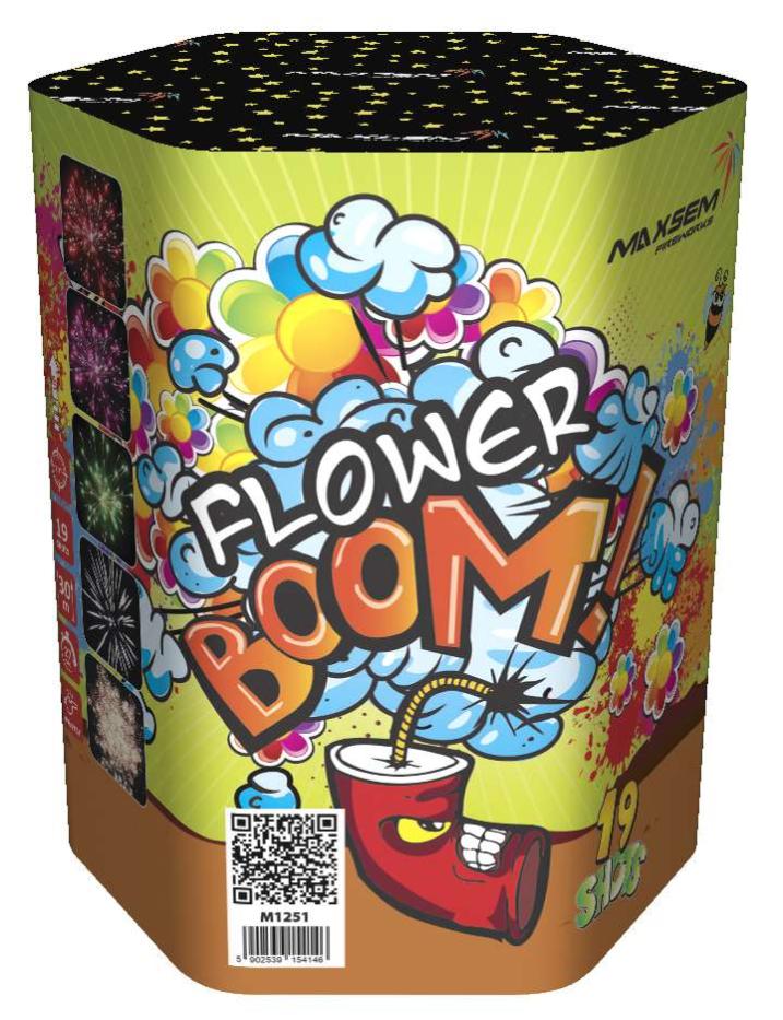 М1251 Разноцветный взрыв  FLOWER BOOM Батарея салютов 19 залпов 1,2 дюйма фото 2